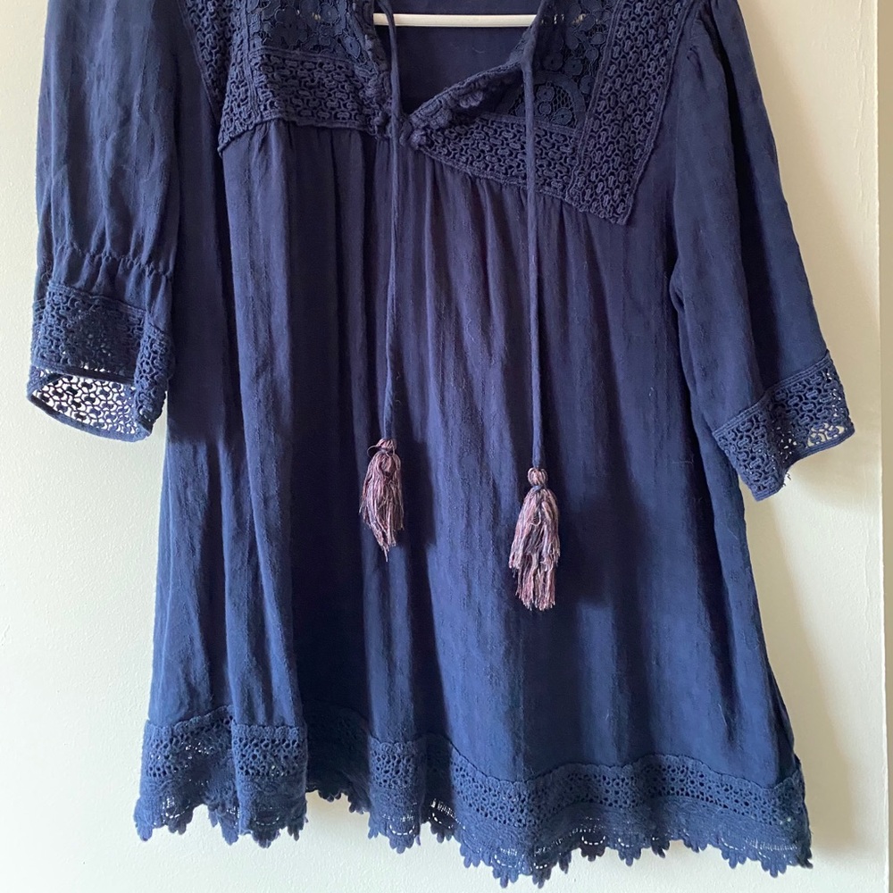 Navy blue lace shirt